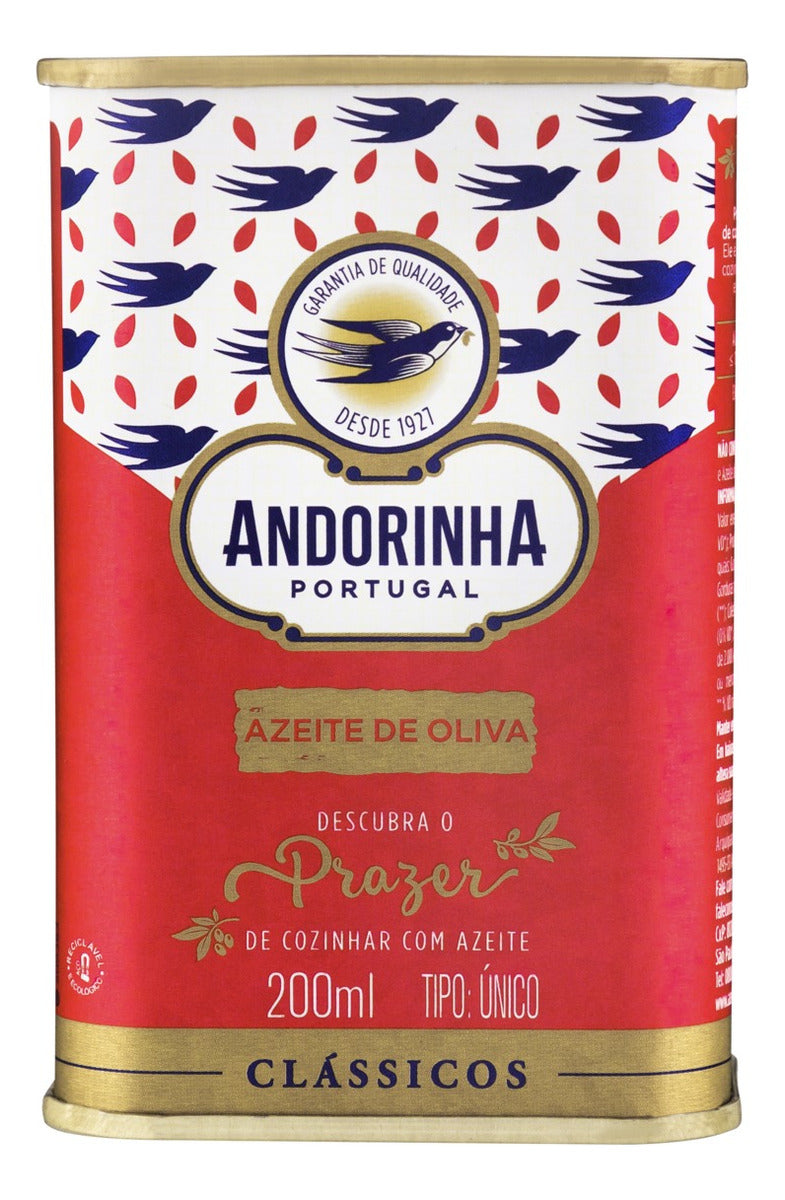 4x Azeites de Oliva Tipo Único Português Andorinha Clássicos Lata 200ml