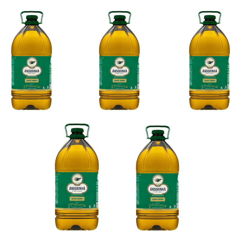 Kit 5 Uni - Azeite De Oliva Extra Virgem Andorinha 3litros