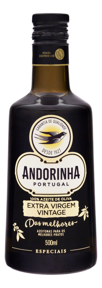 Kit Com 4 Unidades Azeite de Oliva Extra Virgem Vintage Português Andorinha Especiais Vidro 500ml